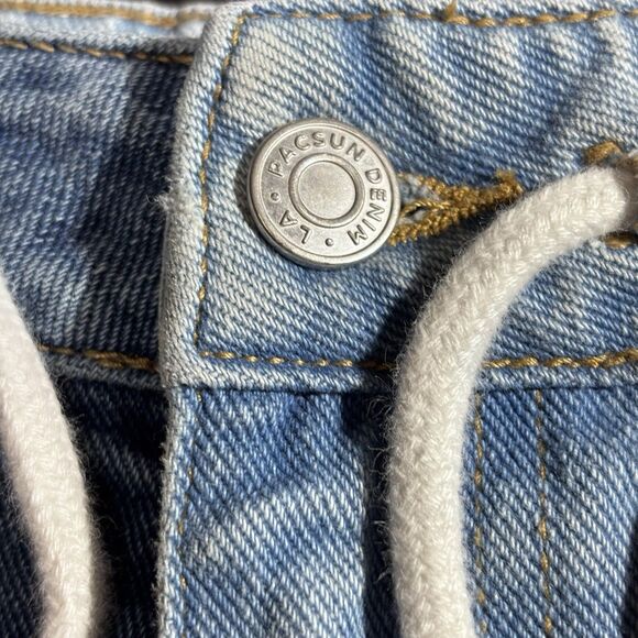 PacSun Women’s Denim Joggers Size 26 Two-Tone Light/Dark Wash - Picture 11 of 16